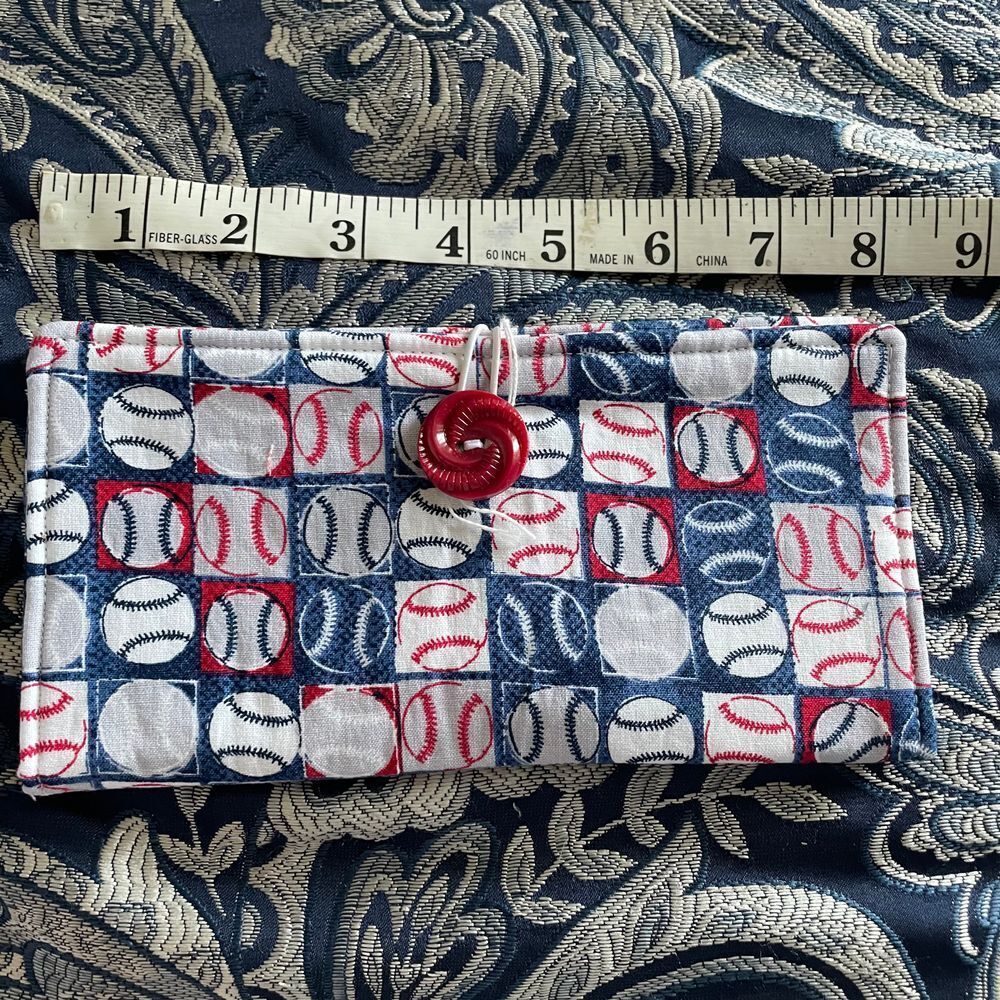 Handmade fabric wallet‎ billfold washable cotton baseball monkeys zebra NEW - Picture 9 of 16